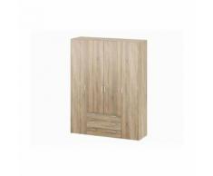SPACE Armoire de chambre style contemporain décor chene - L 154 cm - Armoire