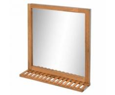 VidaXL Miroir de salle de bain bois de noyer massif 60 x 63 cm - Miroir