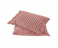 Lot de coussins rectangulaires déhoussables en coton - dessin jacquard Toison d'or Rouge foncé 40x60 cm - Textile séjour