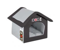 Niche pliable pour chien - 54 cm - Tissu matelassé - Noir - Objet à poser