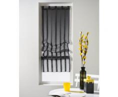 Store bateau 45x180 voile sablé rayé MALTA ANTHRACITE - Rideaux et stores