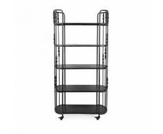 Etagère métal noir à roulettes Blos - Couleur - Noir - Étagère