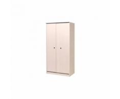 SWITCH Armoire enfant 2 portes décor pin memphis et chants réversibles bleu / rose - L 90 cm - Armoire