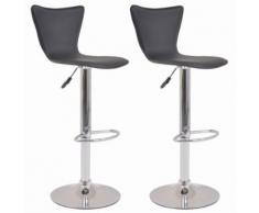 Meelady 2 pcs Tabouret de bar Pivotant et Réglable en Hauteur Cuir Synthétique pour Salon, Bar Noir - Chaise
