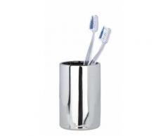 Wenko 19893100 Polaris Gobelet à Brosse à Dent Céramique Argentin Dimensions 7 x 7 x 16 cm - Accessoires de bain