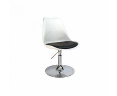 Chaise blanc pivotante STEEVY réglable en hauteur - Chaise