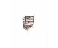 Escalier marron Présentoir étagère console sellette porte plante en fer jardinière - 64 cm - Objet à poser