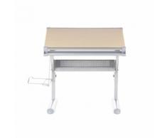Bureau enfant BELIA, réglable en hauteur et inclinable, hêtre/argent Hjh Office - Bureaux