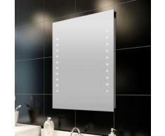 Miroir de salle de bain avec lumières LED 60 x 80 cm (L x H) - Miroir