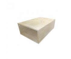 Cube de rangement bois profondeur 75 cm, Couleur: Vernis Naturel - Boite de rangement