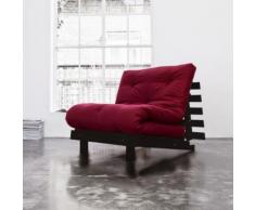 Pack Matelas Futon Rouge Coton Structure en Bois Wengé 140x200 - Ensembles matelas et sommier