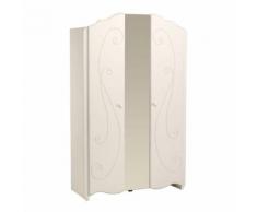 Armoire 2 portes battantes Blanc - ANDREA - Armoire