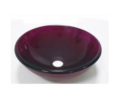 Vasque ronde en verre aubergine Rany - Installations salles de bain