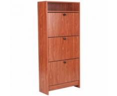 Armoire à chaussures meuble à chaussures design contemporain 60L x 24l x 132H cm marron - Meubles à chaussures