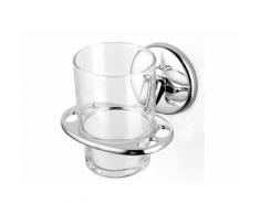 PORTE VERRE À PORTE BROSSE À DENT - FORMES - Chromé - 5 Kg - alliage zinc/aluminium - Accessoires salles de bain et WC