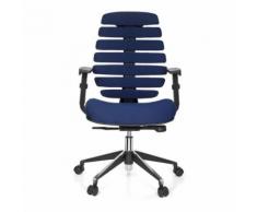 Chaise de bureau / Chaise pivotante ERGO LINE II tissu bleu hjh OFFICE - Sièges et fauteuils de bureau