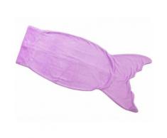 Couverture queue de sirène mauve 140 x 60 cm pour enfant - Linge de lit