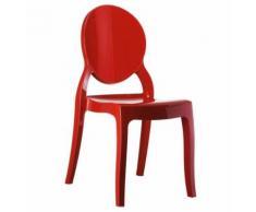 Chaise médaillon 'ELIZA' rouge en matière plastique - Chaise
