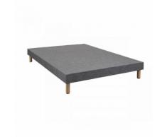 Sommier tapissier déco gris 140x190 - Terre de Nuit - Sommiers