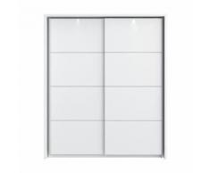 STARLET PLUS Armoire de chambre avec LED style contemporain blanc brillant et mat - L 181 cm - Armoire