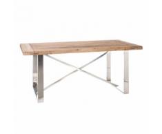 Table de repas bois et métal brillant - BENY - Tables salle à manger