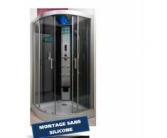 Aqua+ - Cabine de douche hydromassante 100x100 cm + Led , radio - SKADI - Installations salles de bain