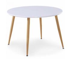 Table scandinave Nina Bois laqué Blanc - Tables salle à manger