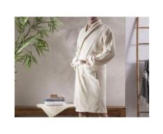 Peignoir de bain col châle uni 100% coton 360gr/m2 JULES naturel L/XL - Linge de bain