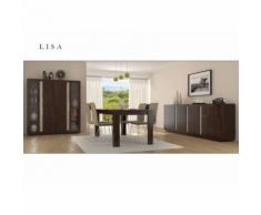 Salle à manger complète LISA Chocolat - Vitrine: Sans - Tables salle à manger