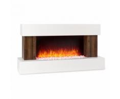 Klarstein Albertville Cheminée électrique décorative effet flammes LED - chauffage 1000W / 2000 W - MDF blanc - Cheminées, poêles