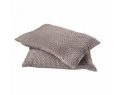 Lot de 2 coussins rectangulaires déhoussables en coton stonewashed Toison d'or Gris foncé 40x60 cm - Textile séjour