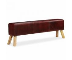 Meelady Banc Cuir Véritable pour Couloir, Salon ou Salle à Manger Marron 160 x 28 x 50 cm - Chaise