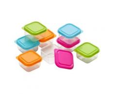 premier housewares 1209766 ensemble de 8 mini boîtes de conservation en plastique avec 2 + 2 + 2 + 2 couvercles rose vifvert li - Accessoires de rangement