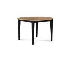 Table ronde extensible bois à rallonges - 105 cm - pieds fuseau - victoria - Tables salle à manger