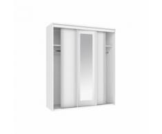 NEW HALLINGFORD Armoire de chambre style contemporain blanc mat - L 174 cm - Armoire