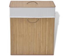 vidaXL Corbeille à linge en bambou Rectangulaire Naturel - Accessoires Lave linge/Sèche Linge