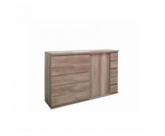 Buffet, bahut ROMI 2 portes coulissantes coloris chêne dab canyon. Meuble design idéal pour votre salle à manger - Buffets