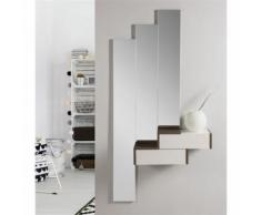 Meuble d'entrée 2 tiroirs Blanc/Chêne foncé - KONOR - Commodes
