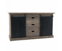 Enfilade Bahut Buffet Fer Bois 160 cm - Buffets