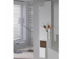Meuble d'entrée Blanc/Chêne foncé + miroir - SIRRA - Commodes