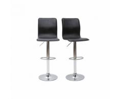 Tabouret de bar / cuisine noir moderne SURF ALTO (Lot de 2) - Tabourets