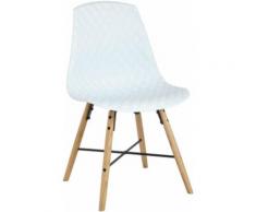 Chaises assise capitonnée et pieds en chêne (lot de 2) - Chaise