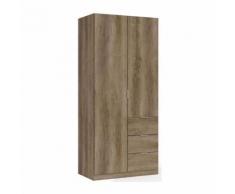 GLORIA Armoire de chambre style contemporain mélaminée nordik - L 90 cm - Armoire