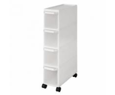 SoBuy® Chariot de cuisine salle de bain,Étagère Armoire sur roulettes,FRG41-W,FR - Meubles de salle de bain