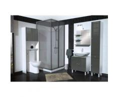 Berlioz Creations MSLGRIS Meuble Salle de Bain sous-Lavabo Haute Brillance Gris - Meubles de salle de bain