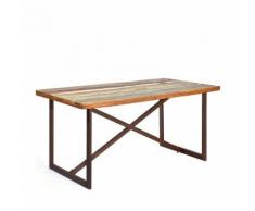 Table à manger en bois recyclé vintage 160x90cm Chennai - Couleur - Marron - Tables salle à manger