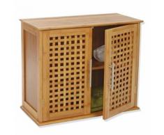 Etagère de salle de bain - 2 portes - Gamme bambou - Meubles de salle de bain