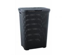 Curver 189211 Coffre à Linge Aspect Rotin Polypropylène 60 L - Accessoires Lave linge/Sèche Linge