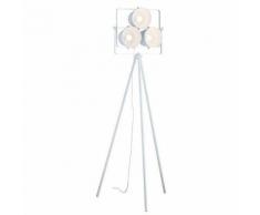 Lampadaire trépied en métal avec 3 projecteurs 60x60x150 cm E27 40 W blanc - Torches