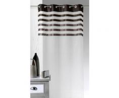 Voilage à oeillets 100% polyester parement rayures couleur 140x250cm BELLADONE - Taupe - Rideaux et stores